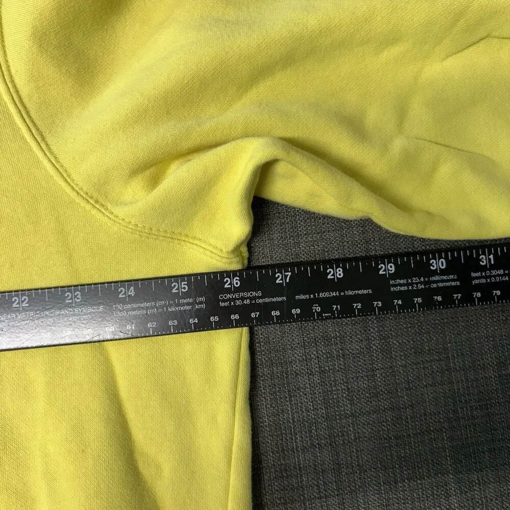 The North Face Yellow Graphic Print Pullover Hoodie Men's XL Fleece Long Sleeve